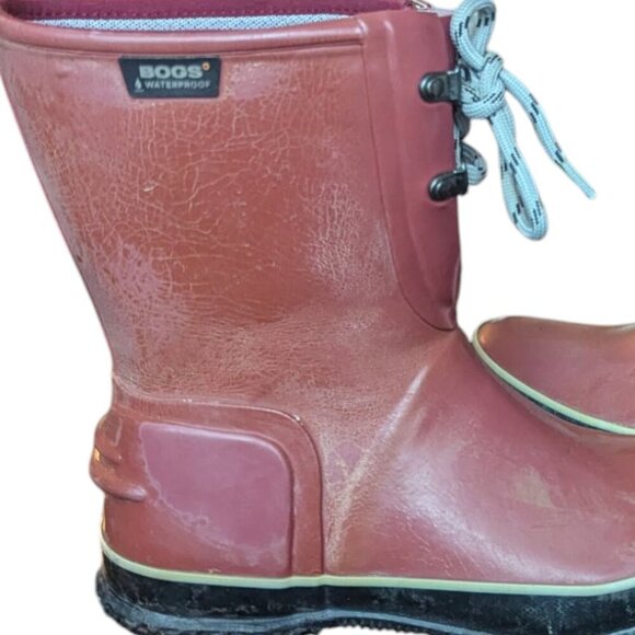 Bogs Urban Farmer Red Rain Snow Waterproof Boots Lace Up Women’s Size 9 - Picture 9 of 11